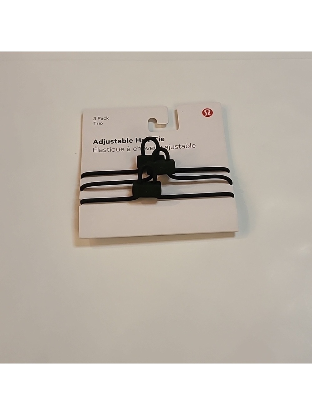 NWT Lululemon 3 Pack adjustable bungee style black hair ties